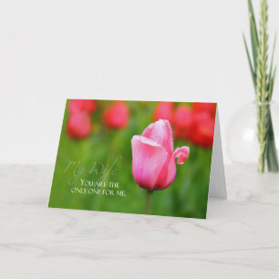 Carte Anniversaire De La Femme Avec Tulipe Rose