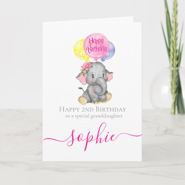 Carte Anniversaire de la fille rose parfaite (Devant)