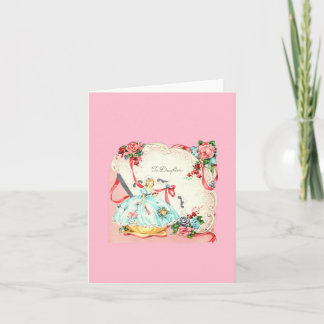 Carte Anniversaire de la fille vintage