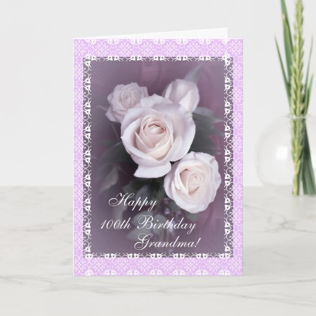 Carte Anniversaire de la grand-maman le 100th fleurit (Devant)