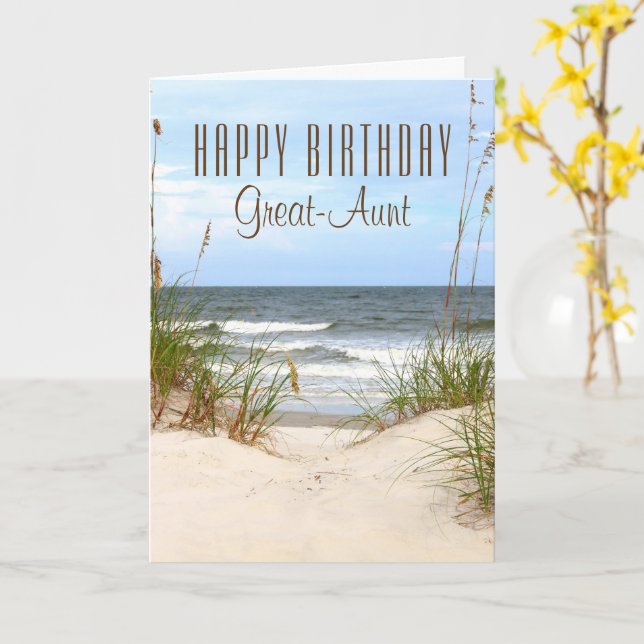 Carte Anniversaire de la grand-tante de la plage (Fleur jaune)