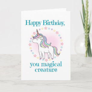 Carte Anniversaire de la licorne pour fille