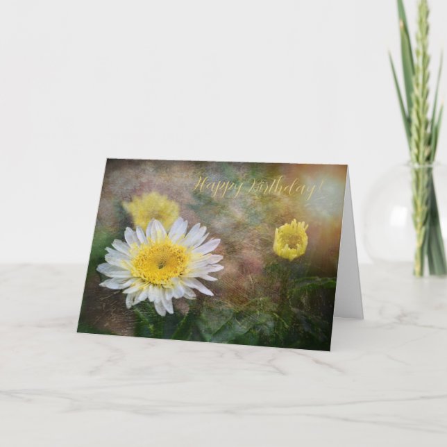 Carte Anniversaire de la marguerite douce et rêveuse (Devant)