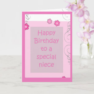 Carte Anniversaire de la marguerite rose nièce