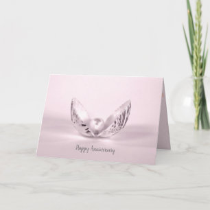 Carte anniversaire de la mariage perle dans le coquillag