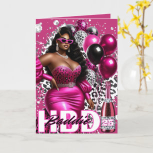 Carte Anniversaire de la méchante femme noire glamour lé