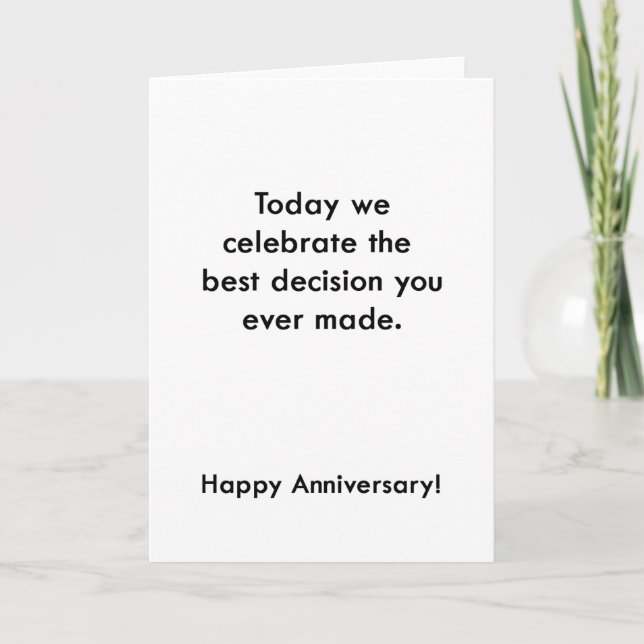 Carte Anniversaire de la meilleure décision (Devant)