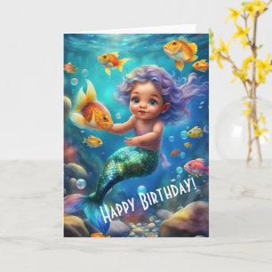Carte Anniversaire de la mignonne sirène