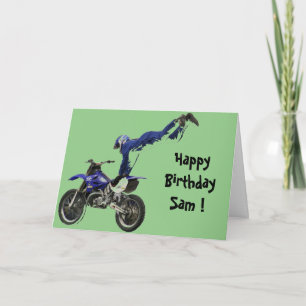 Carte anniversaire de la moto-cross aérienne