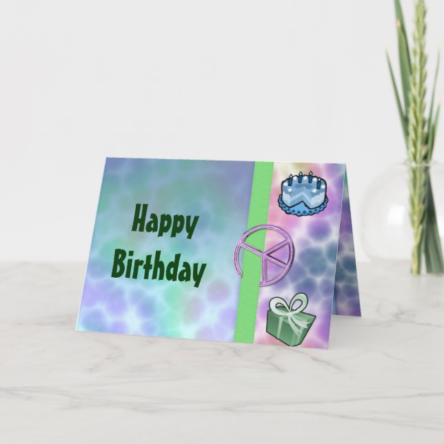 Carte Anniversaire de la paix de Tie Dye (Devant)