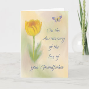 Carte Anniversaire de la perte de Grandpa Fleur aquarell