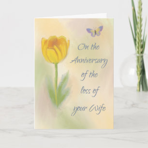 Carte Anniversaire de la perte de la femme Fleur d'aquar