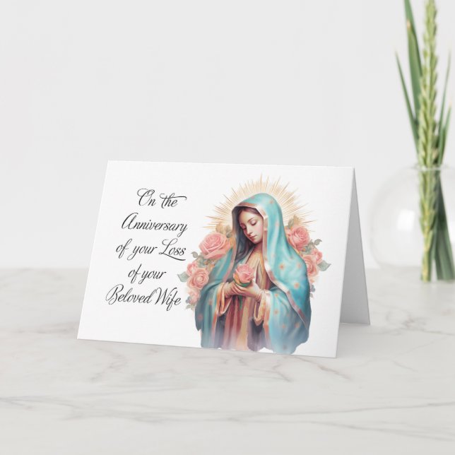 Carte Anniversaire de la perte de la femme Vierge Marie (Devant)