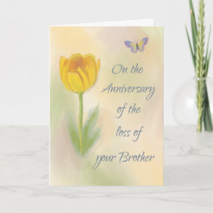 Carte Anniversaire de la perte de la fleur d'aquarelle B