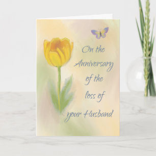 Carte Anniversaire de la perte de la fleur d'aquarelle d