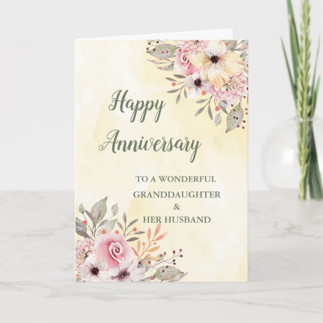 Carte Anniversaire de la petite-fille du printemps et de (Devant)