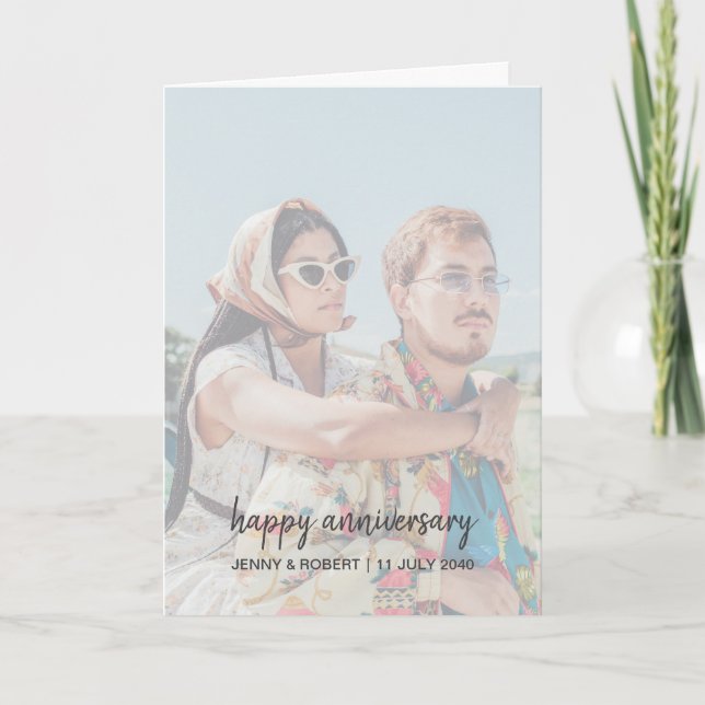 Carte Anniversaire de la photo de script moderne tendanc (Devant)