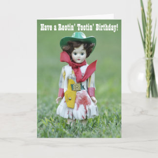 Carte Anniversaire de la poupée de la vieille fille YEE