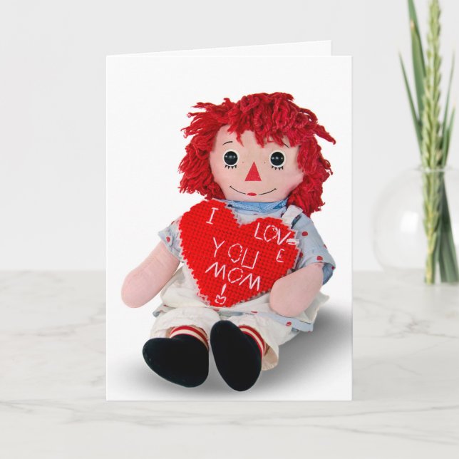Carte Anniversaire de la poupée du vieux rag (Devant)