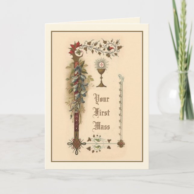 Carte Anniversaire de la première messe du prêtre Prière (Devant)