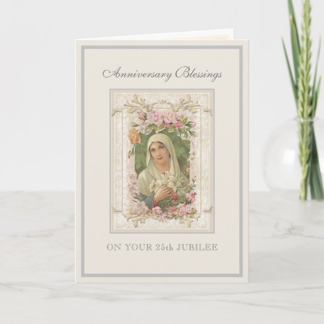 Carte Anniversaire de la religieuse catholique Vierge Ma (Devant)