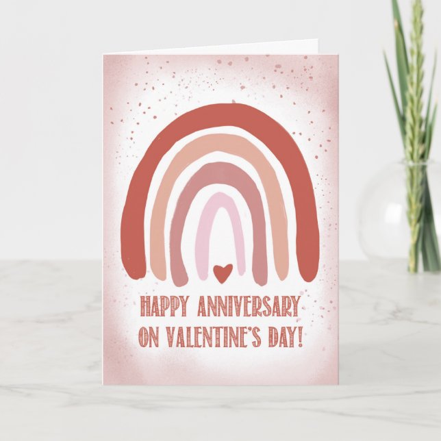 Carte Anniversaire de la Saint Valentin Peint main (Devant)