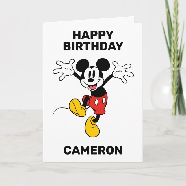 Carte Anniversaire de la souris Mickey personnalisée (Devant)