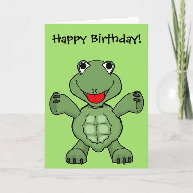 Carte Anniversaire de la tortue (Devant)
