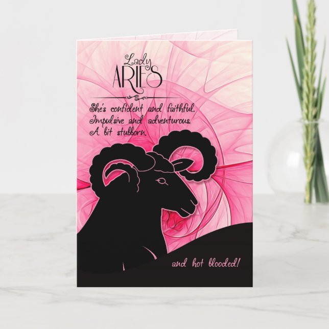 Carte Anniversaire de Lady Aries Du 21 mars au 19 avril (Devant)