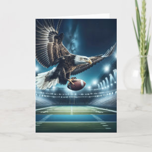 Carte Anniversaire de l'aigle à tête blanche avec footba