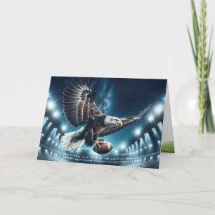 Carte Anniversaire de l'aigle à tête blanche avec footba