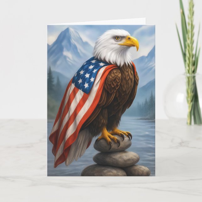 Carte Anniversaire de l'aigle à tête blanche portant le  (Devant)