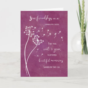 Carte Anniversaire de l'amitié Dandelion Art pour l'ami