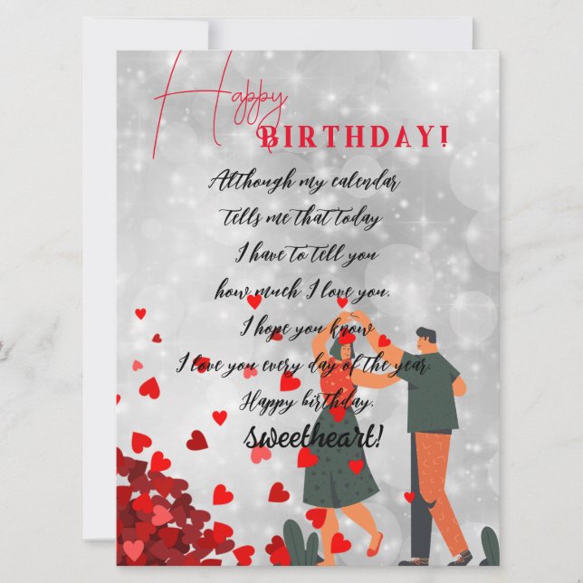 Carte anniversaire de l'amour (Devant)