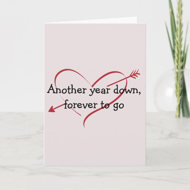 Carte Anniversaire de l'amour pour toujours Saint-Valent (Devant)