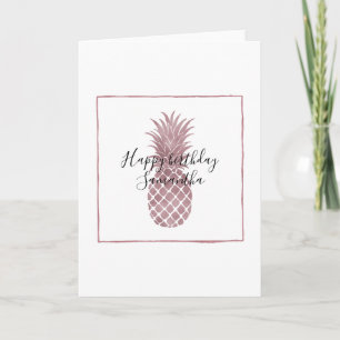 Carte Anniversaire de l'ananas rose