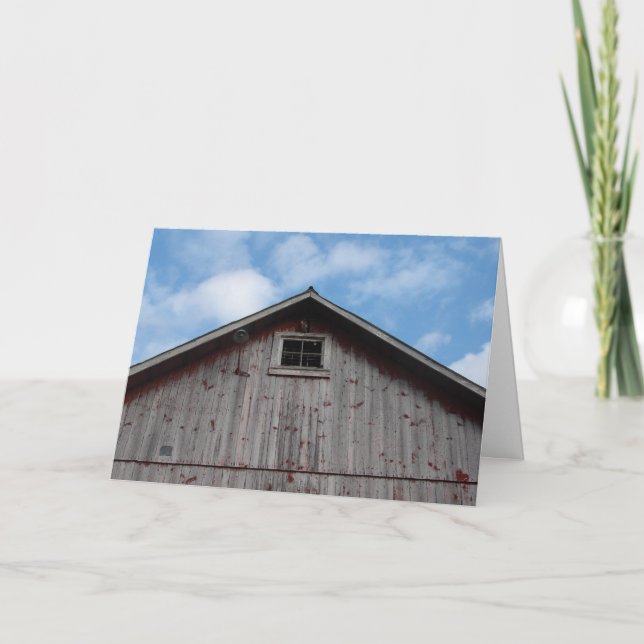 Carte Anniversaire de l'ancienne grange rouge (Devant)