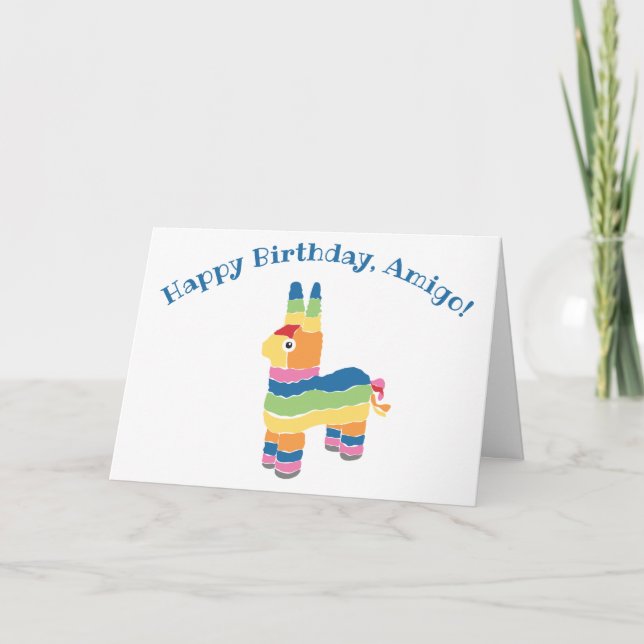 Carte Anniversaire de l'arc-en-ciel de Pinata (Devant)