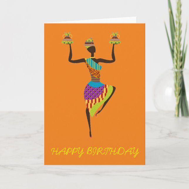 Carte Anniversaire de l'art tribal des femmes africaines (Devant)