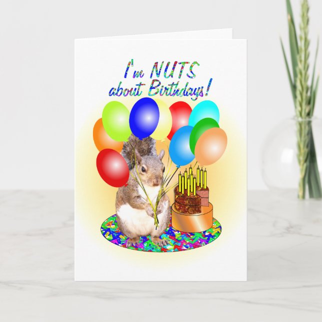 Carte Anniversaire de l'écureuil (Devant)