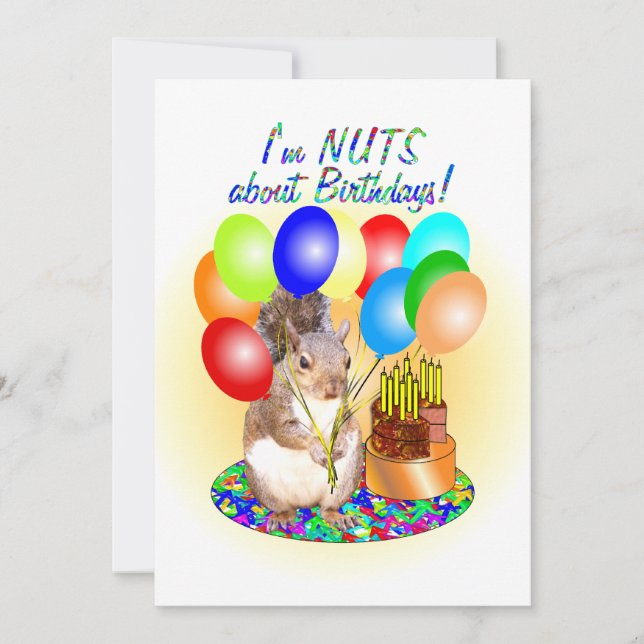 Carte Anniversaire de l'écureuil (Devant)