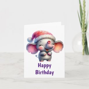 Carte Anniversaire de l'éléphant fou