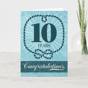 Carte Anniversaire de l'employé 10 ans - Thème nautique