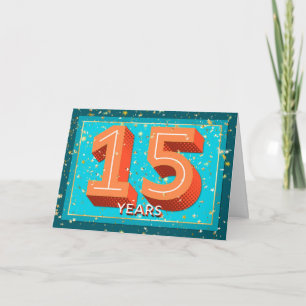 Carte Anniversaire de l'employé 15 ans - Numéros gras