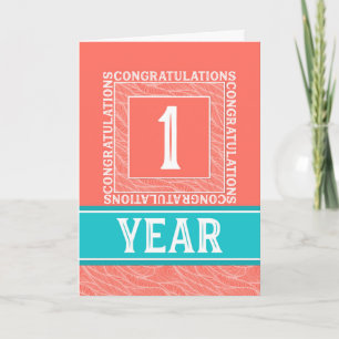 Carte Anniversaire de l'employé 1 an - Décoratif