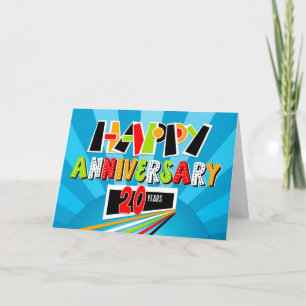 Carte Anniversaire de l'employé 20 ans brillant gras amu