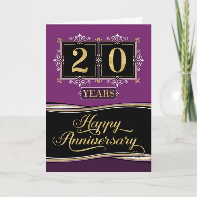 Carte Anniversaire de l'employé 20 ans Plum officiel déc (Devant)