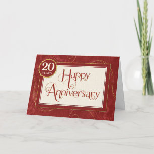 Carte Anniversaire de l'employé 20 ans - Texte tourbillo