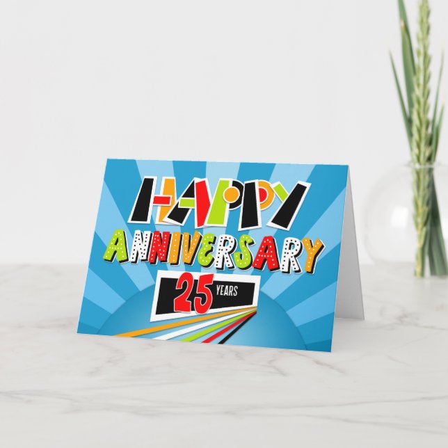 Carte Anniversaire de l'employé 25 ans brillant gras amu (Devant)