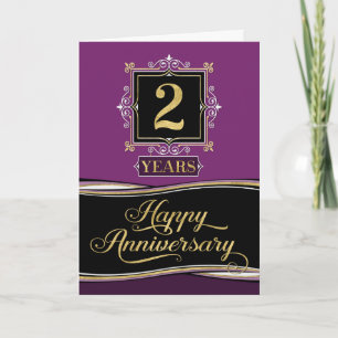Carte Anniversaire de l'employé 2 ans Plum officiel déco